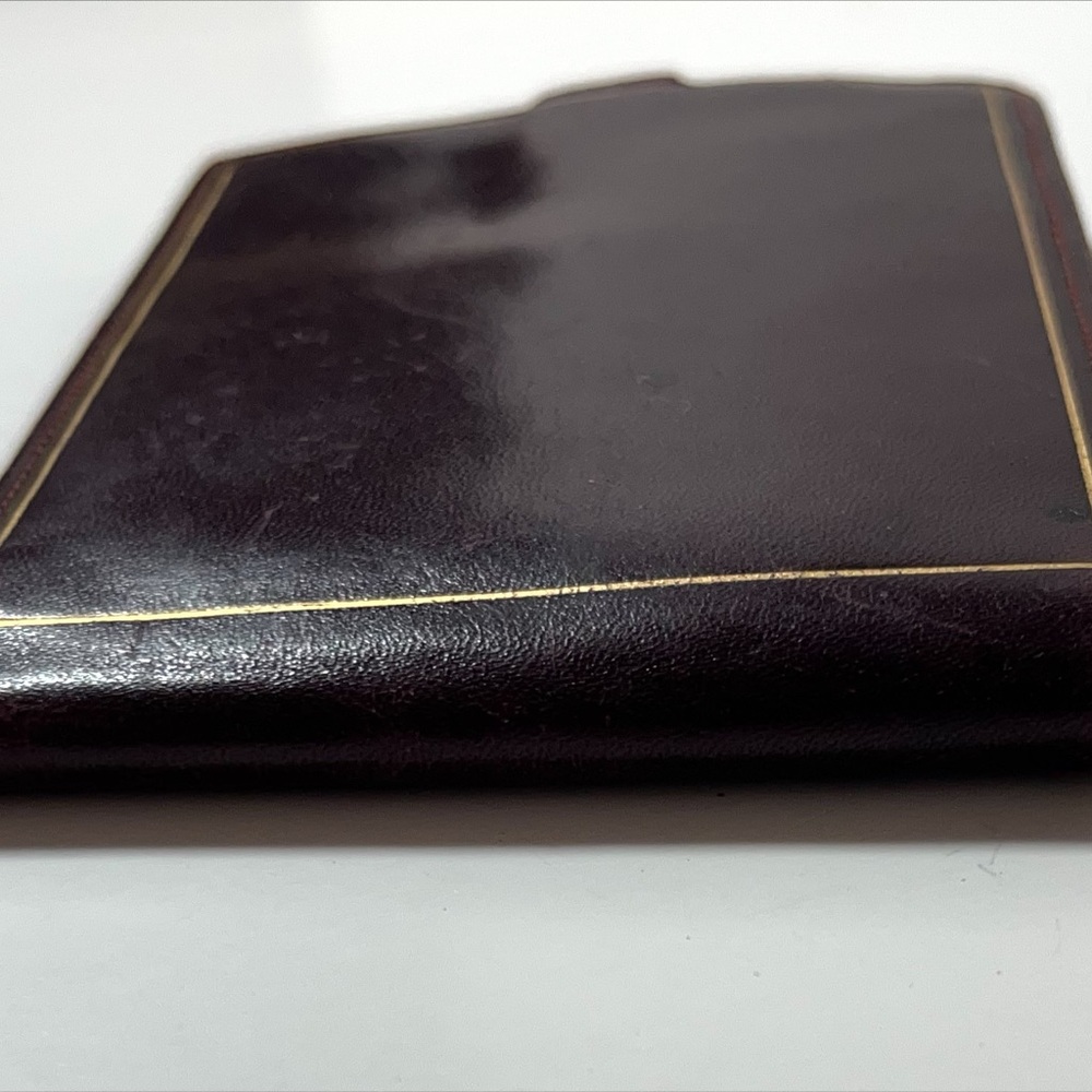 Vintage Florentine Cordovan Snap Closure Wallet with Gold Fleurs de Lis Accents - Picture 3 of 14